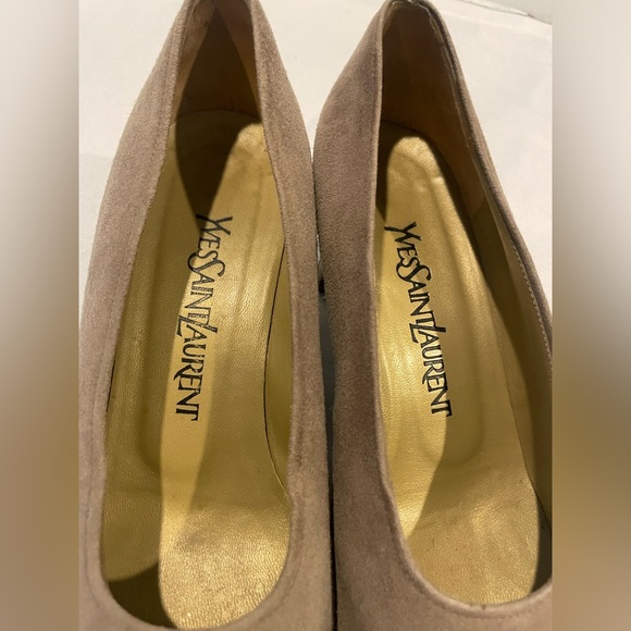 YVES SAINT LAURENT Vintage Tan Suede Pumps Heels Women’s Size 7 1/2 - Picture 5 of 8